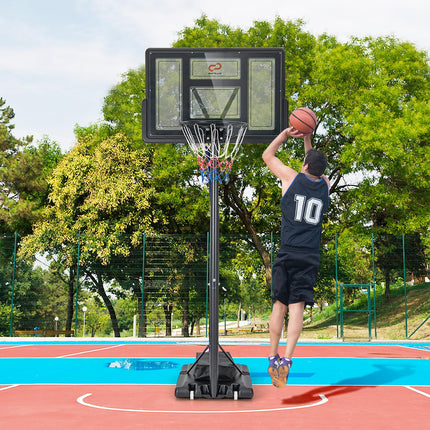 Goplus 4.4-10 FT Adjustable Portable Basketball Hoop w/44‘’ Shatterproof Backboard