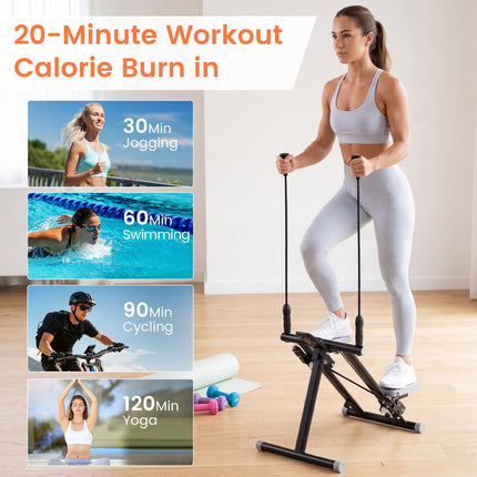 Goplus Stair Stepper Foldable Vertical Climber Exercise Machine with Detachable Handlebar