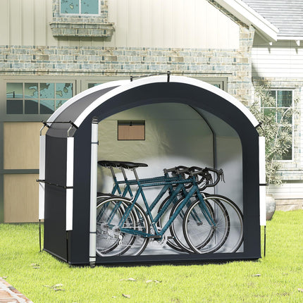 Goplus 7.2 x 4.9 FT Outdoor Bike Storage Sheds w/210D Oxford Fabric PU4000 Waterproof Cover