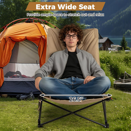 Goplus 4-Position Padded Portable Folding Camping Chair with 500 LBS Support