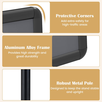 Goplus 8.5 x 11 Inch Height Adjustable Floor Standing Poster Stand with Snap-Open Frame