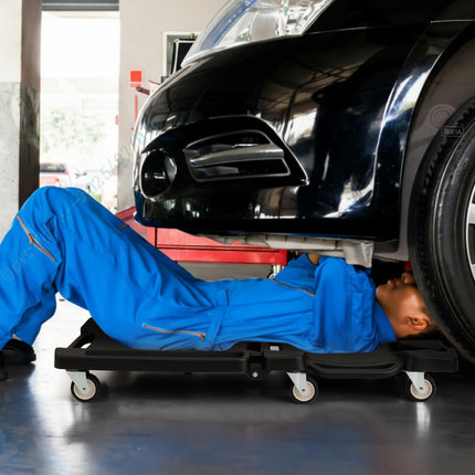 Goplus 43 Inches Mechanic Creeper with Padded Headrest & Tool Trays 350 LBS Max Load