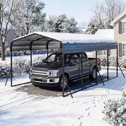 Goplus 12 x 20 FT Heavy-Duty Carport w/Leak-Proof Roof for Trucks Tractors