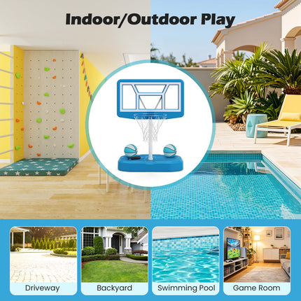 Goplus Pool Basketball Hoop w/42" PC Backboard | Swimming Poolside Basketball Goal System