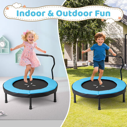 Goplus 40" Indoor/Outdoor Fitness Trampoline with Foam Handlebar & Safety Pad