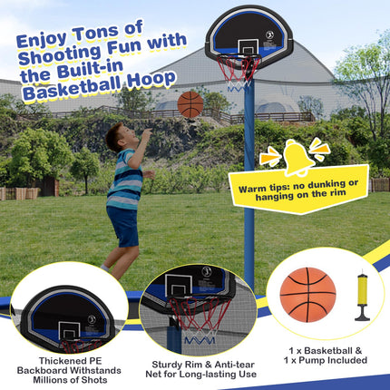 Goplus 12FT 14FT 15FT ASTM Approved Trampoline with Basketball Hoop & Internal-Net
