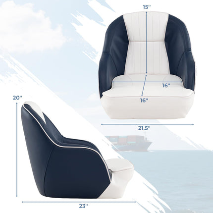 Goplus Pontoon Boat Seat with Thick Cushioned Seat & Luxury Bucket Seat