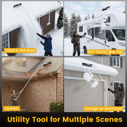 Goplus 25" Blade 5-18.8 FT Extendable Aluminum Snow Removal w/ Angled Head