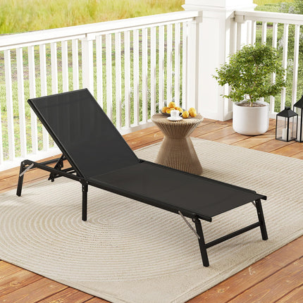 Goplus Outdoor Patio Lounge Chairs with 5-position Adjustable Backrest