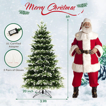Goplus 6ft Pre-Lit Artificial Christmas Tree with 350 LED Lights & Remote Control