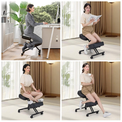 Goplus Kneeling Chair w/Adjustable Height & Thickened Sponge Cushion