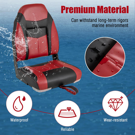 Goplus High Back Boat Seats Waterproof Fishing Captain Boat Seats