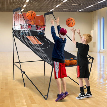 Goplus Foldable Dual Shot Basketball Arcade Game w/LCD Scoreboard 8 Game Modes