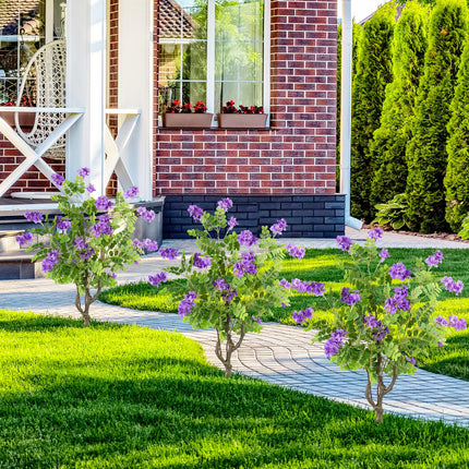 Goplus 39” 2 Pack Artificial Locust Flower Trees | Sun-Proof Indoor & Outdoor Faux Silk Plants