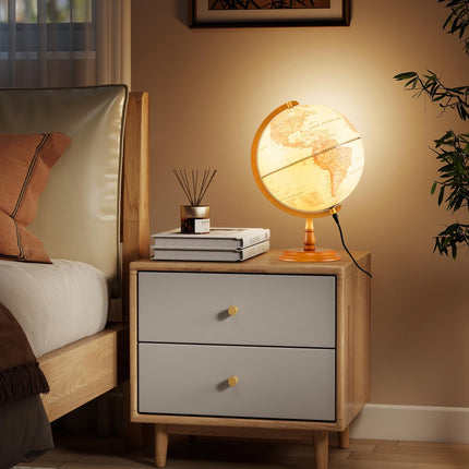 Goplus 12 Inch Illuminated World Globe Geography Educational Desktop Decoration