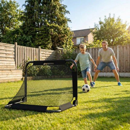 Goplus 3 x 2 FT Portable Pop-up Football Training Equipment with Net & Ground Stakes