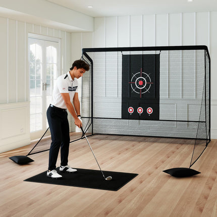 Goplus Golf Cage Practice Hitting Net 10'x7.4' Golfer Training Net