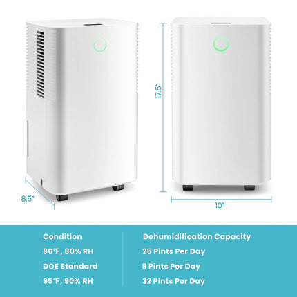 2000 Sq. Ft Dehumidifier with 3 Modes, 2 Speeds, LED Touch Control Panel, Dehumidifier for Home Office