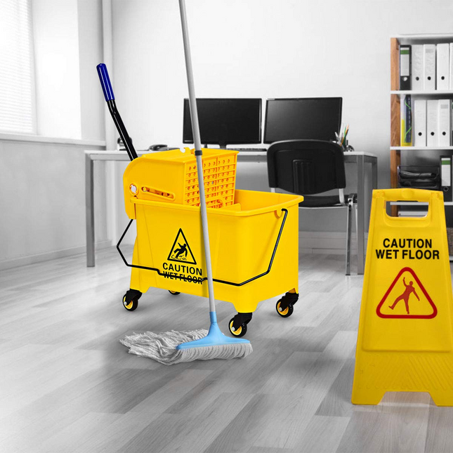 GOPLUS Commercial Mop Bucket with Wringer, Household Portable Mop Bucket, Ideal for Household and Public Places Floor - GoplusUS