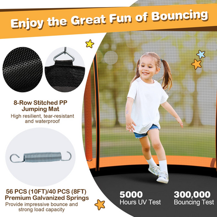Goplus 8FT/ 10FT Outdoor Trampoline, ASTM Approved Trampoline with Unique Flower Shape