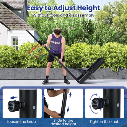 Goplus Portable 3.3- 10FT Adjustable Basketball Goal System w/Shatterproof PC Backboard