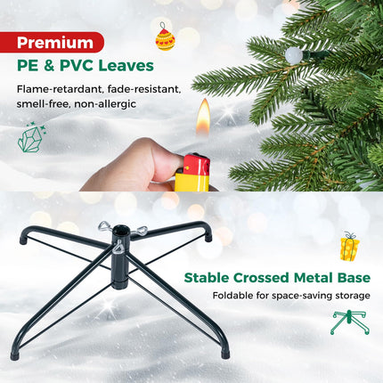 Goplus 6.3 ft Smart Pre-Lit Pencil Christmas Tree with Remote & APP