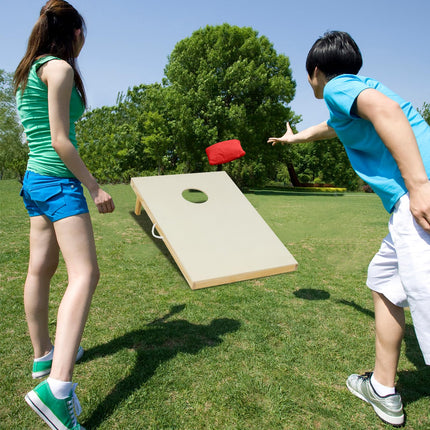 Goplus Solid Wood Corn Hole Game Board Includes 8 Bean Bags