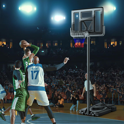 Goplus Portable Basketball Hoop, 10FT Height Adjustable Basketball Goal w/44‘’ Shatterproof Backboard