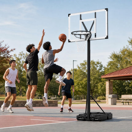 Goplus 10FT Basketball Hoop w/ 44'' Shatterproof PC Backboard for Adults