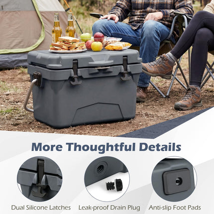 Goplus 20QT Insulated Ice Chest w/Portable Handles & Cup Holders for Drink