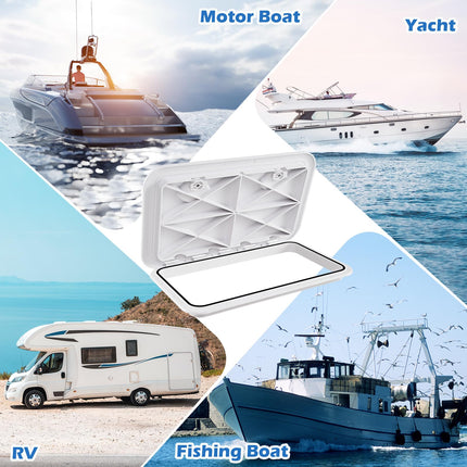 Goplus 24” x 14” Boat Hatch with 180° Lid Hinge & Non-Slip Surface