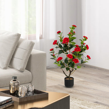 38" Artificial Camellia Tree - Goplus