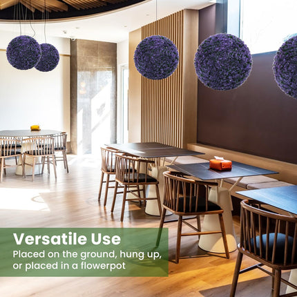 Goplus 2 PCS 15 Inch Artificial Plant Topiary Ball Round Faux Lavender Balls Outdoor