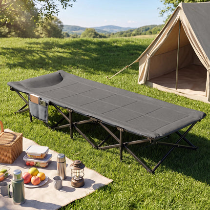 Goplus Camping Cot with Padded Pillow | Folding Cot Bed for Adults