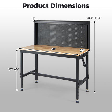 Goplus 48" Workbench with AC/USB Outlets and Pegboard 2000 LBS Work Bench