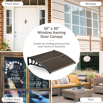 Goplus 39”x30” Window Door Awning UPF 50+ Polycarbonate Awnings Exterior