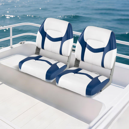 Goplus 2 Packs Folding Boat Seat with Stainless Steel Screws & Aluminum Hinges