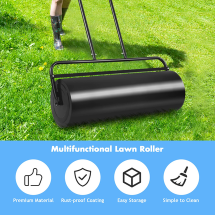 Lawn Roller Tow Behind Water Filled Push for Garden, Green - GoplusUS