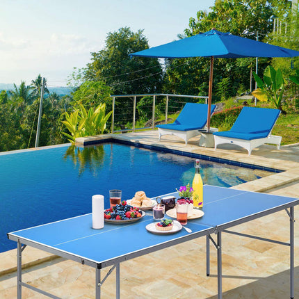 Portable Table Tennis Table, 100% Preassembled, Folding Ping Pong Table Game Set with Net