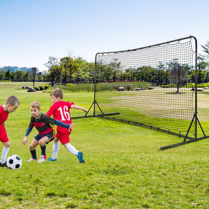 Goplus Soccer Rebounder Net, 12FTx6FT Soccer Training Equipment w/Portable Carrying Bag