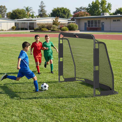 Goplus 6 ft x 4 ft Metal Frame Soccer Goal Set with Net & Anchoring System for Garden Field