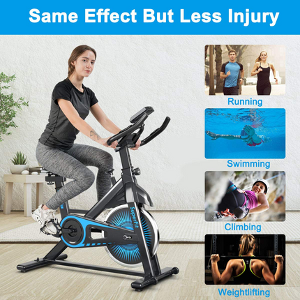 Goplus Indoor Cycling Bike, Silent Belt Drive Exercise Bike with Steel Flywheel, Phone Holder - GoplusUS