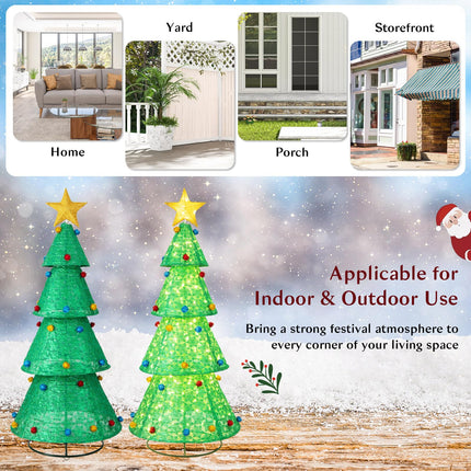 Goplus 6.5FT Pull-Up Christmas Tree with 200 Warm White LED Lights