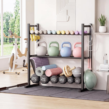 Goplus 3-Tier Dumbbell Rack 529LB Capacity Heavy-Duty Adjustable Weight Rack Stand