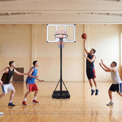 Goplus 4.1-10 FT Adjustable Portable Basketball Goal System w/Shatterproof PC Backboard