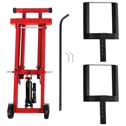 Lawn Mower Lift with Hydraulic Jack, 500-lb Capacity Easy Assembly Riding Mower Lift - GoplusUS