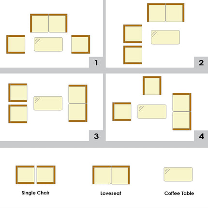Goplus 4-Piece Rattan Patio Set