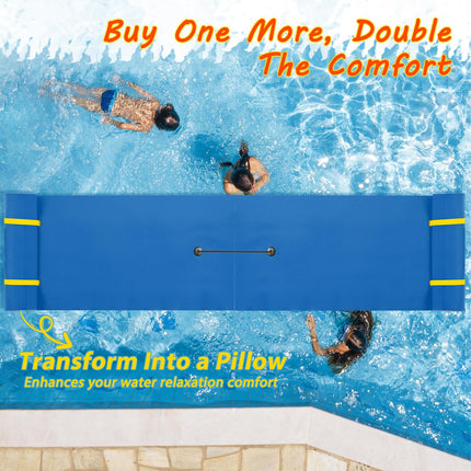 Goplus 87" x 36" Floating Water Mat Pad Pad with Rolling Pillow Design