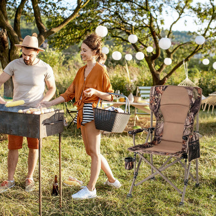 Goplus 400 LBS Support Lawn Chair with Armrests with Covers