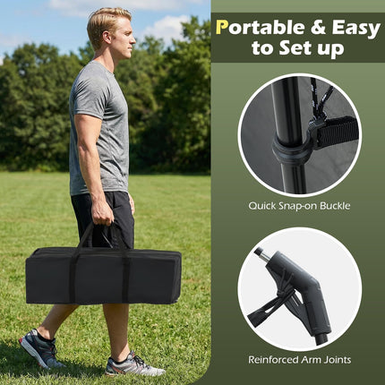 Goplus 12.5 FT X 11.7 FT Mesh Screen Tent with Zippered Door & Carrying Bag for 6-8 Person